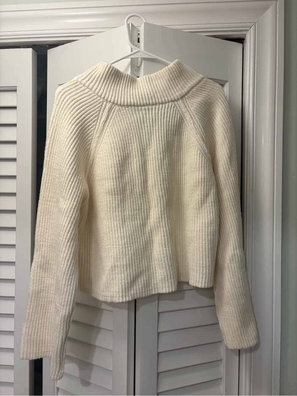 Free People Greta Half Zip Sweater Cream Size Small - Picture 3 of 4